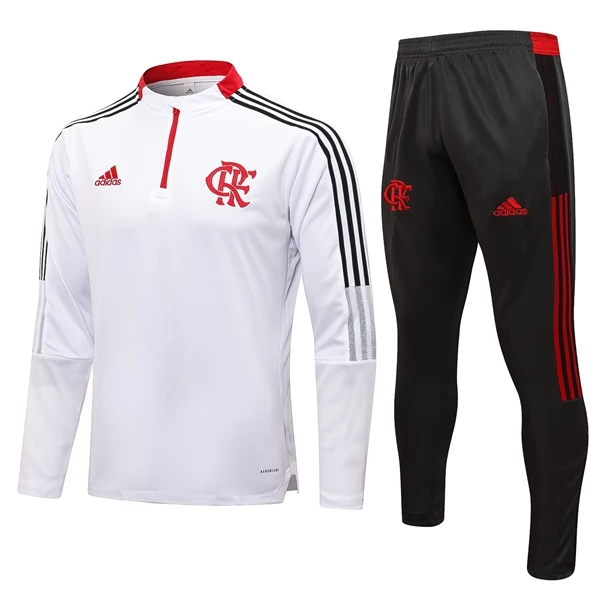 CR Flamengo Trainingsanzüge Sweatshirt Anzüge 2021-22 - 1/4 Zip Weiß