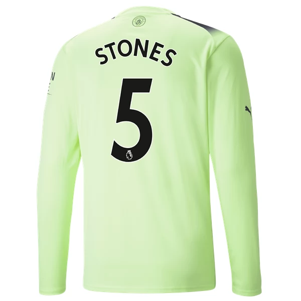 Manchester City Fußballtrikots 2022-23 Stones 5 Langarm Ausweichtrikot